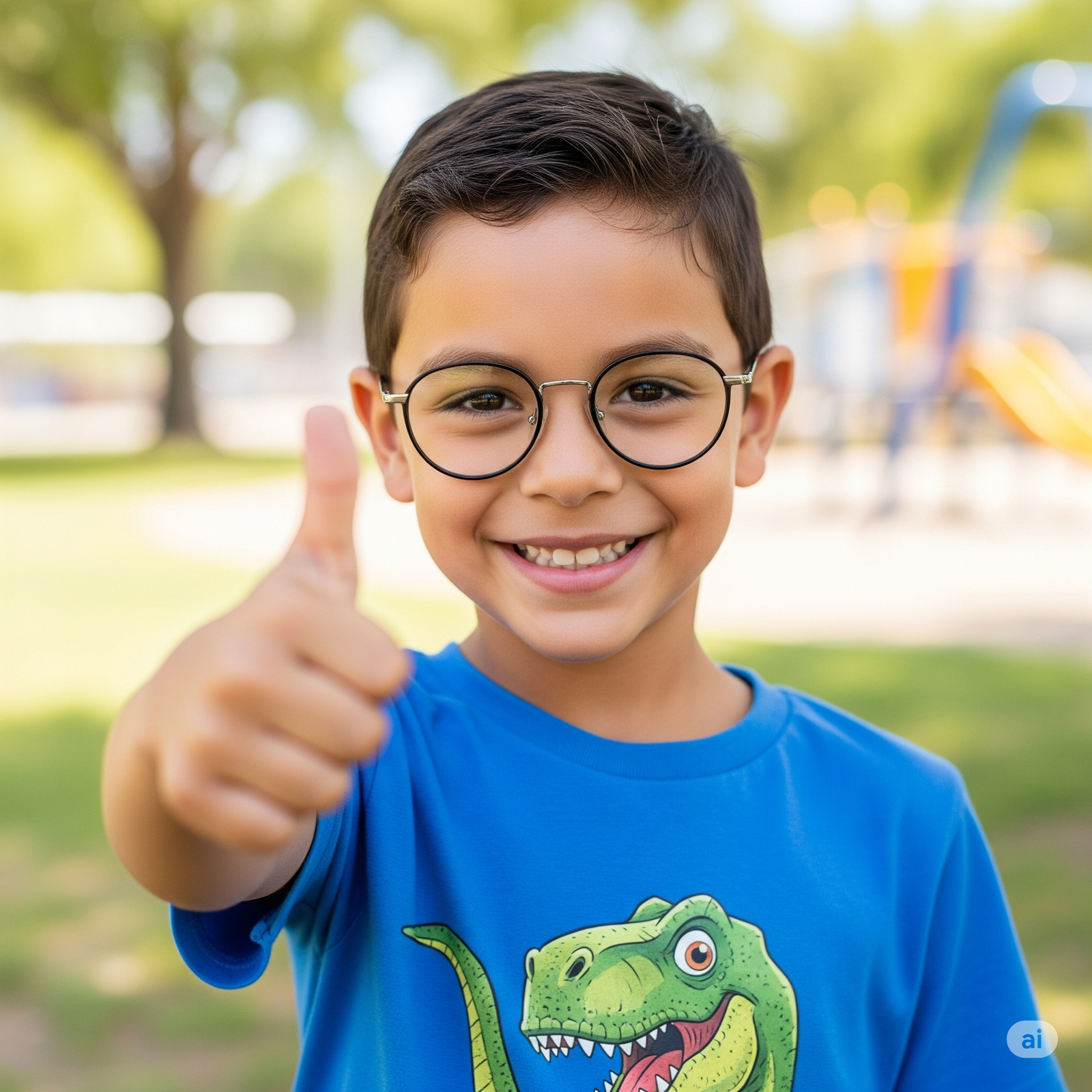 Niño sonriendo durante un examen de la vista en Óptica Galilea