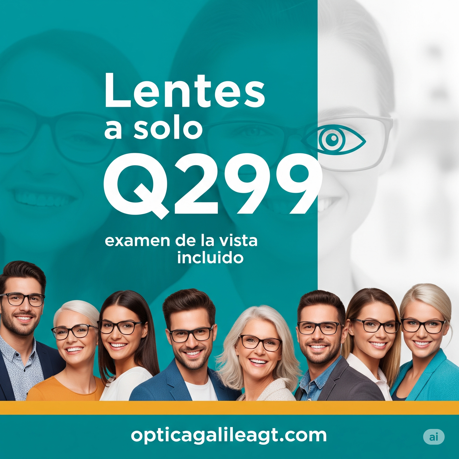 Cliente feliz con sus nuevos lentes económicos de Óptica Galilea en Quetzaltenango.